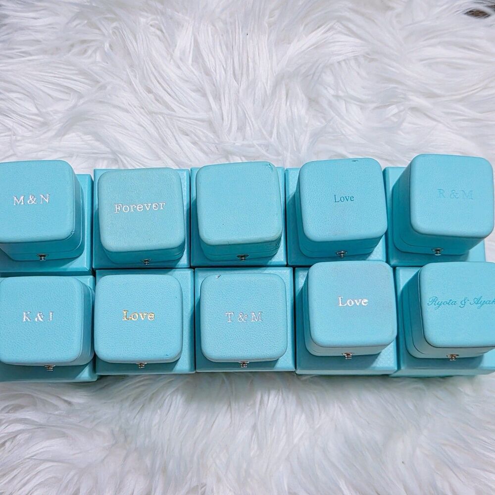 10 x Tiffany & Co. Blue Velvet Empty Ring Box Set SINGLE SLOT Read Description